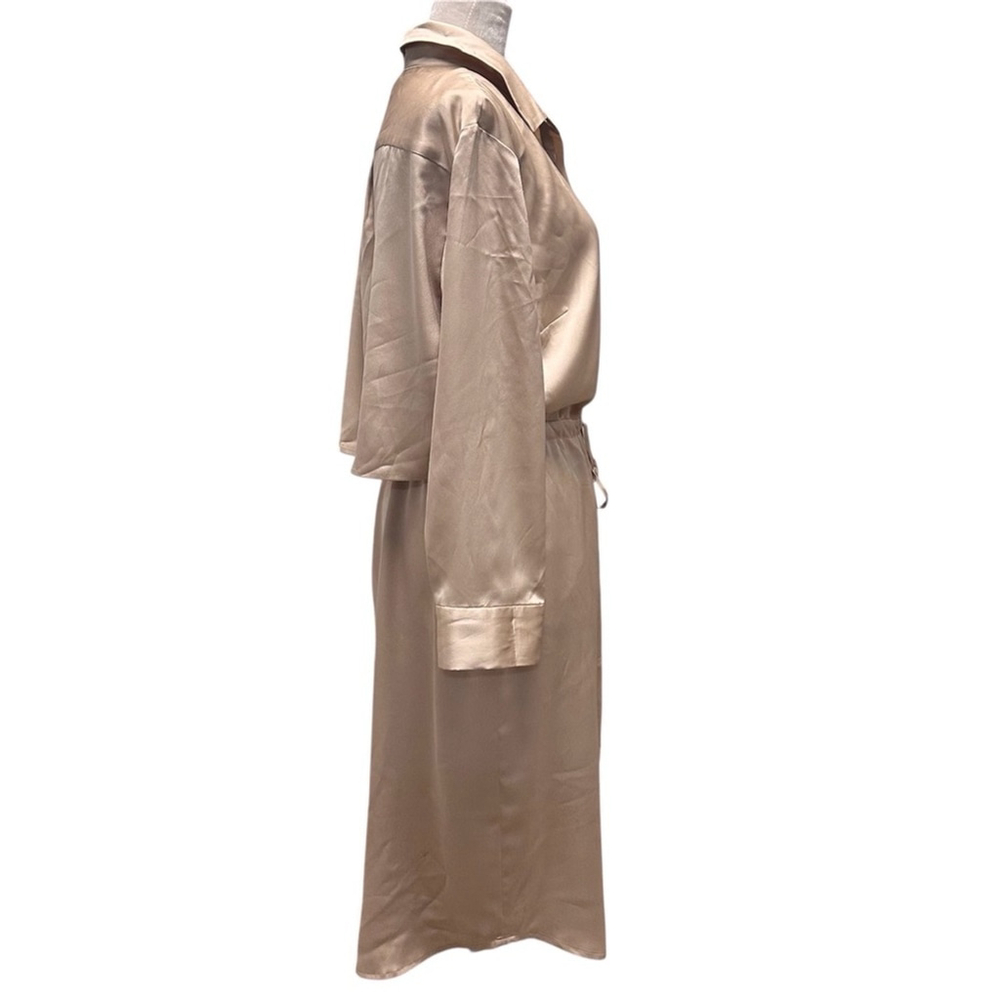 Banana Republic Gold 3/4 Sleeve Shirt Dress - Picture 3 of 14